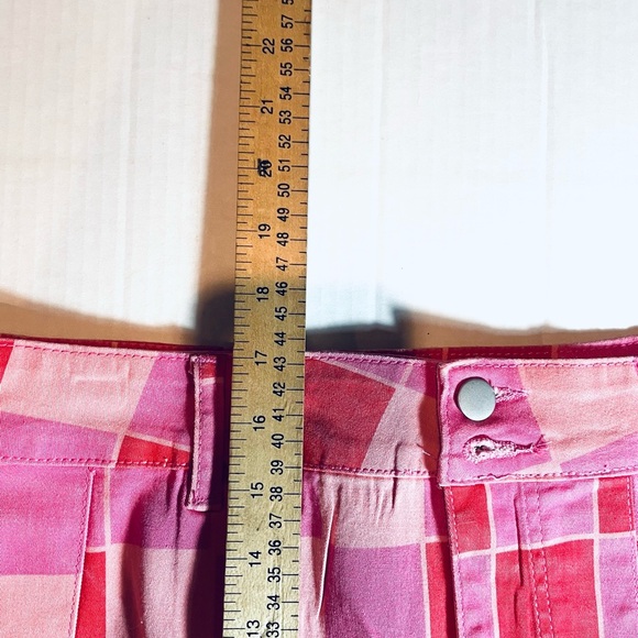 American Bazi Y2K Pink Checkerboard Pleated Mini Skirt 1X Preppy Trend - Picture 13 of 13